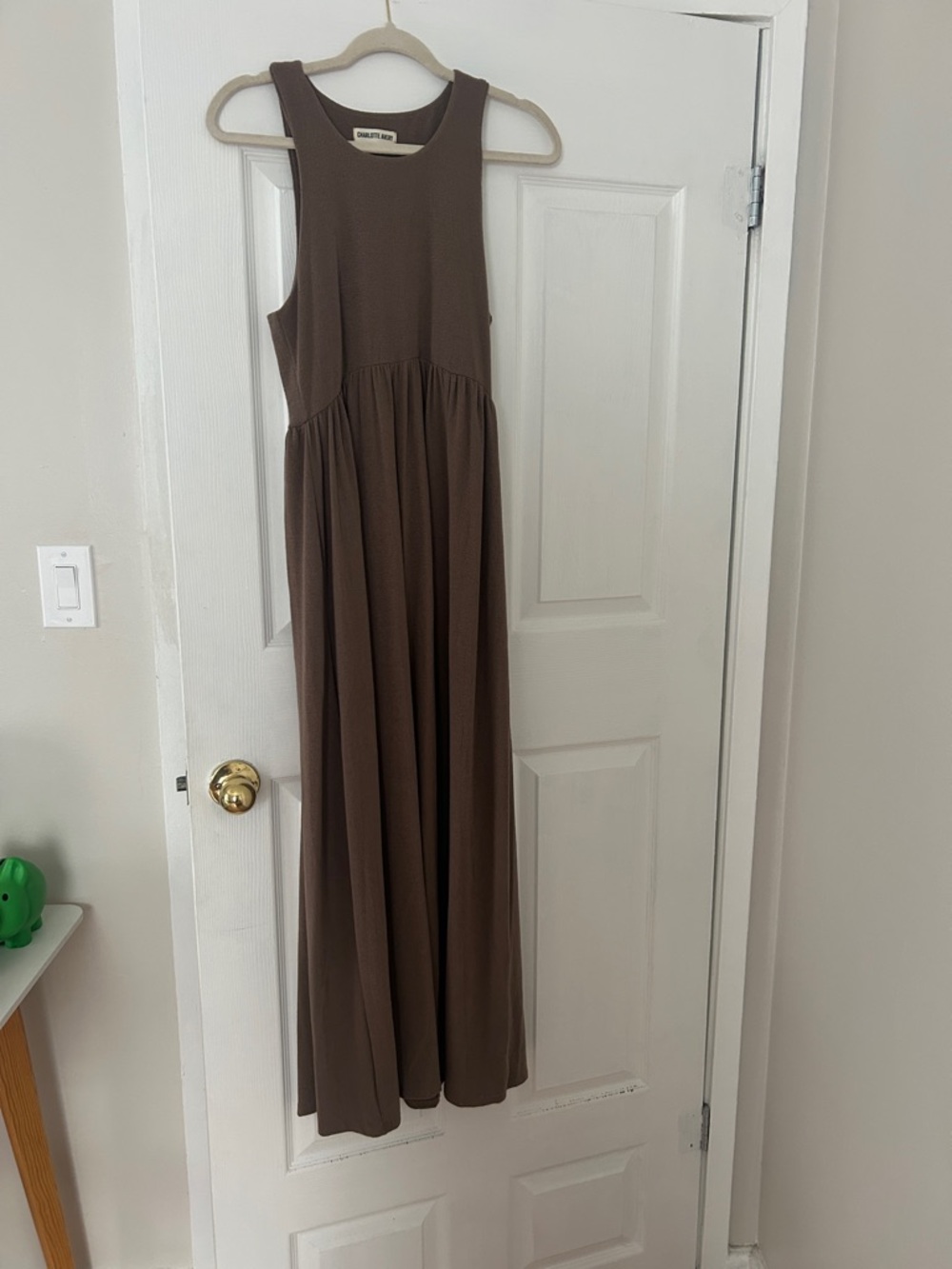 Ribbed Tank Maxi Dress in Brown